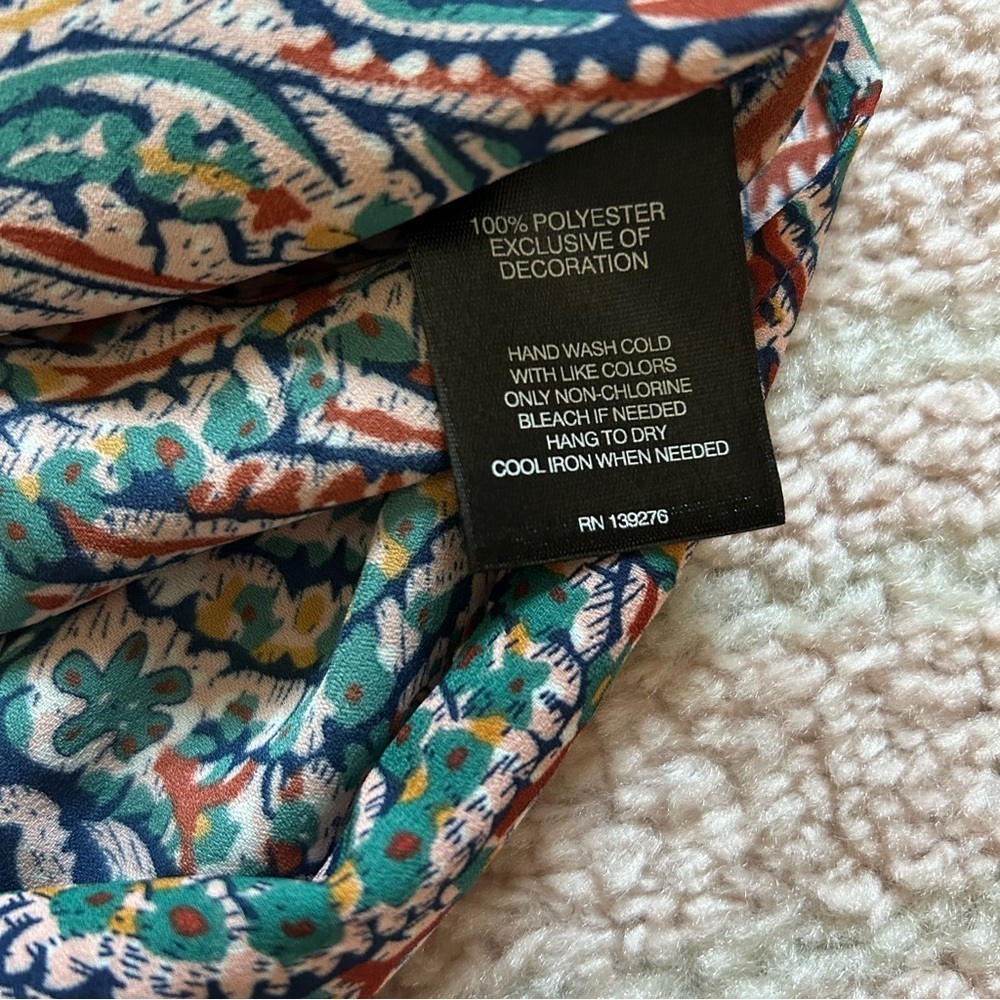 NWT Signature Studio Blouse Abstract Paisley Print Size 3X Boho Spring Office - Picture 5 of 10